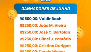 SHOW DE PRMIOS 2025  SORTEIO DE JUNHO