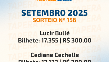 SORTEIO DA NOTA FISCAL GACHA - SETEMBRO